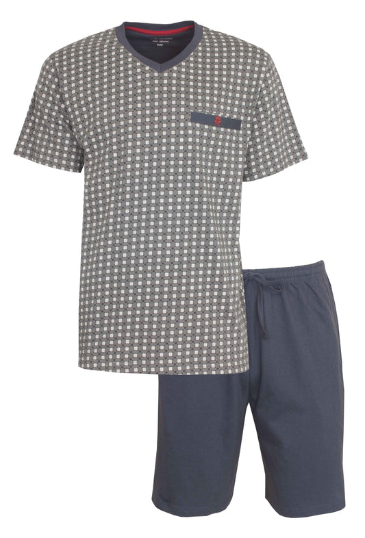 Paul Hopkins Heren Shortama - Pyjama Set - V-Hals - Grijs
