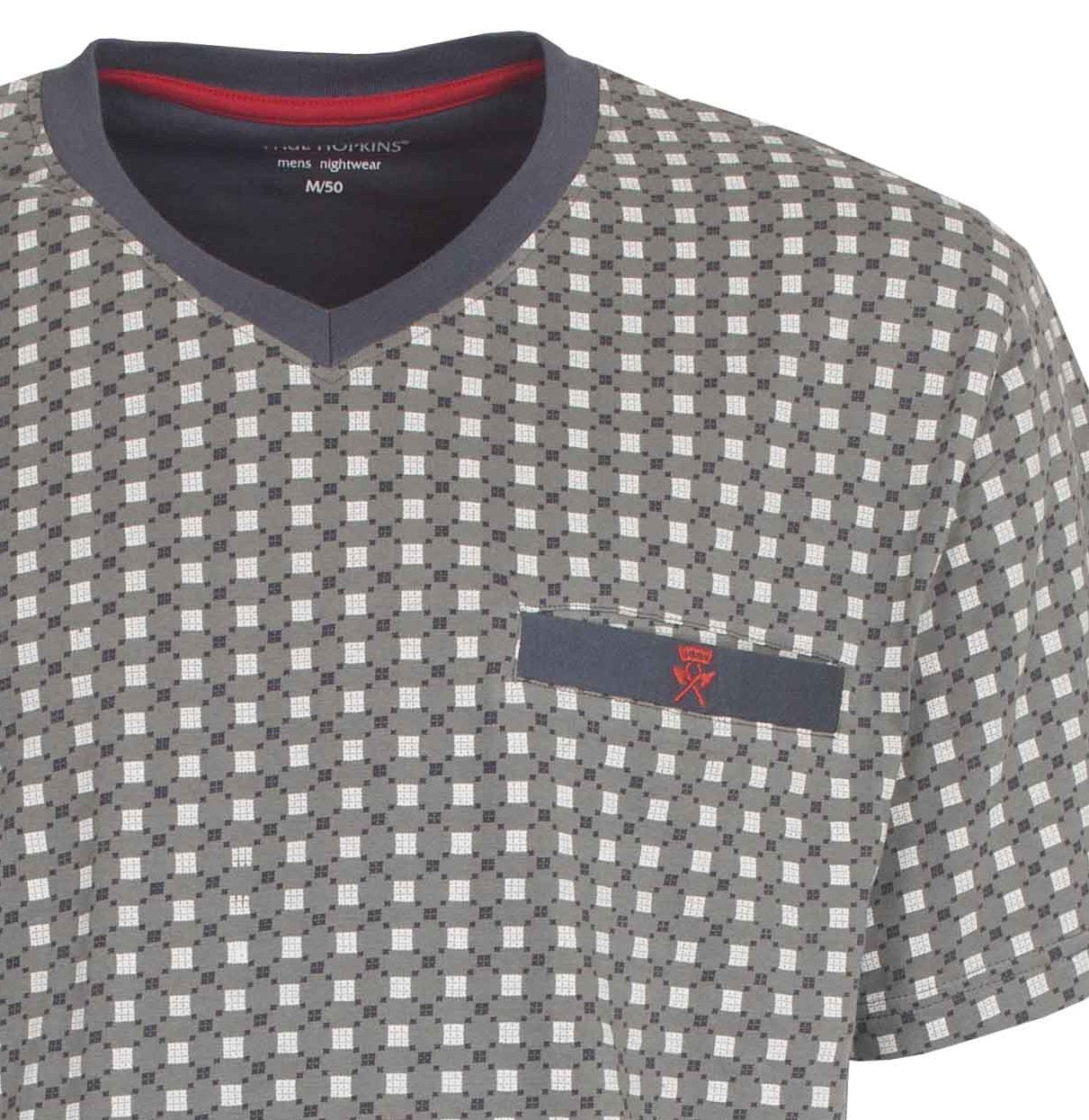 Paul Hopkins Heren Shortama - Pyjama Set - V-Hals - Grijs
