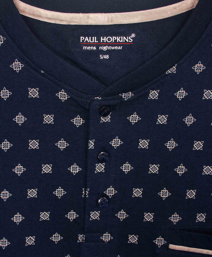 Paul Hopkins Heren Shortama - Pyjama Set - Polohals - Donker Blauw