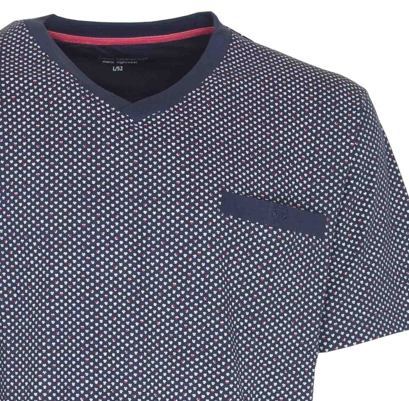 Paul Hopkins Heren Shortama - V-hals -  Donker Blauw