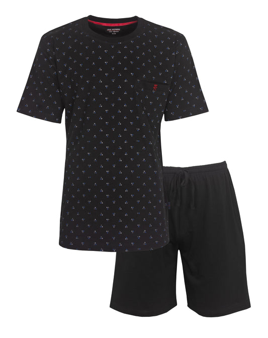 Paul Hopkins Heren Shortama - Pyjama Set - Zwart