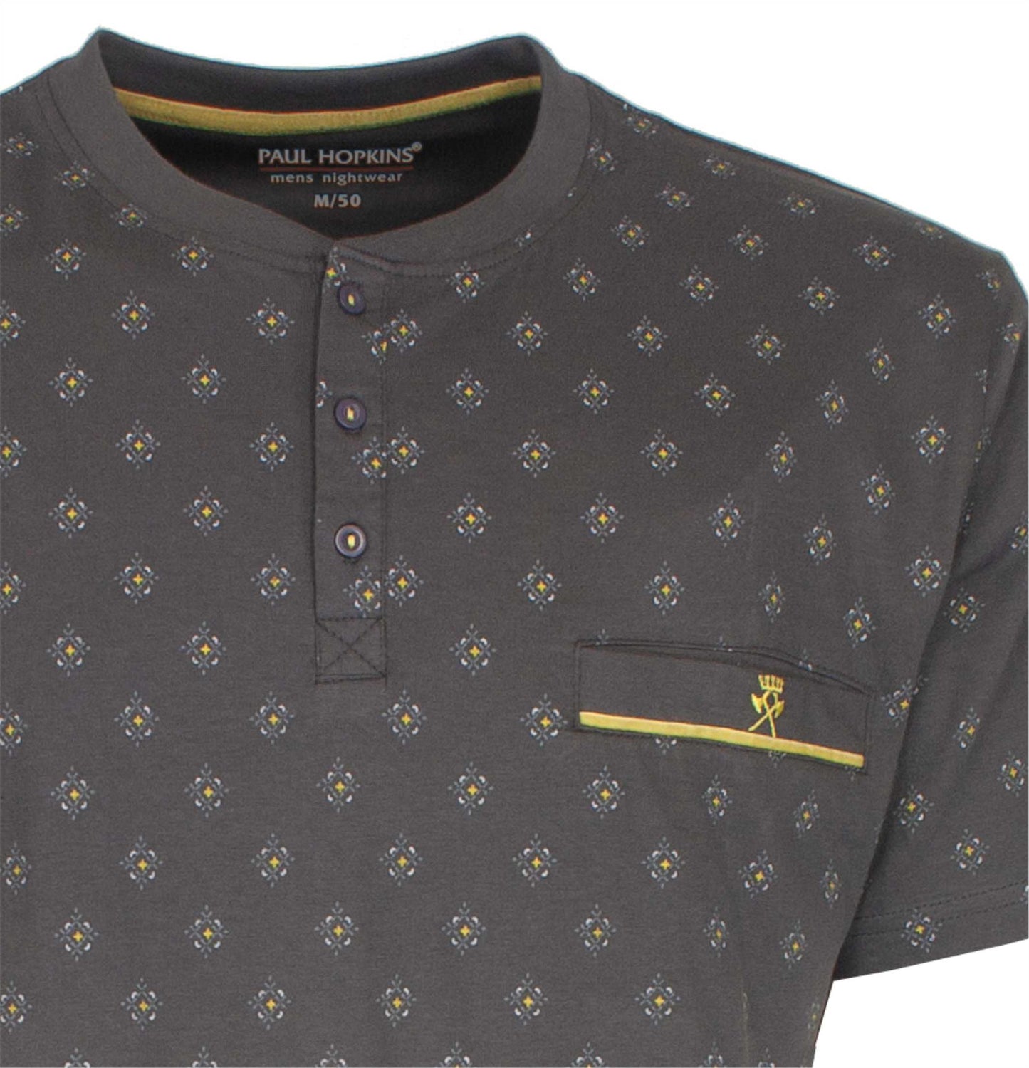 Paul Hopkins Heren Shortama - 100% Katoen - Korte Mouwen- Grijs