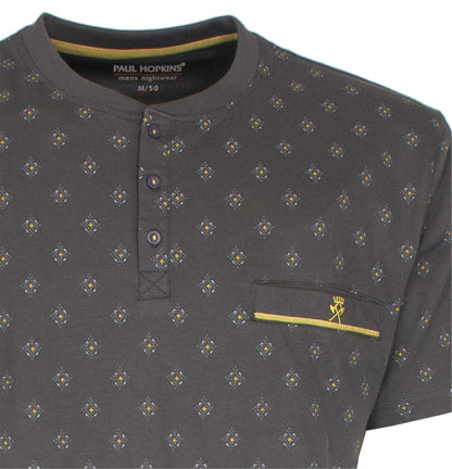 Paul Hopkins Heren Shortama - 100% Katoen - Korte Mouwen- Grijs