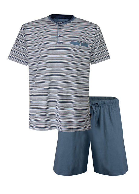 Paul Hopkins Heren Shortama - Pyjama Set -Blauw