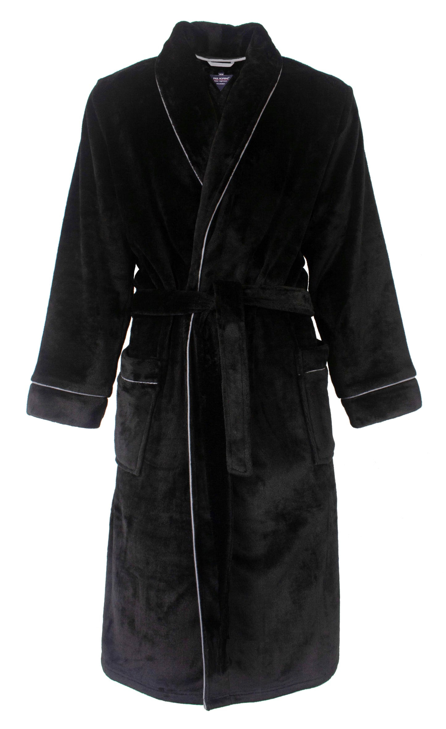 Paul Hopkins Heren Badjas  - Fleece - Zwart