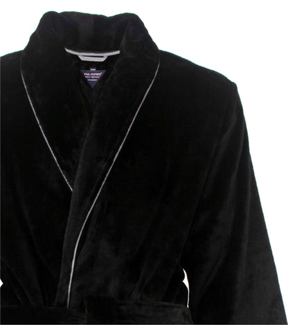 Paul Hopkins Heren Badjas  - Fleece - Zwart