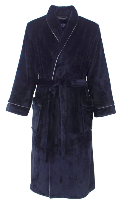 Paul Hopkins Heren Badjas - Fleece - Donker Blauw