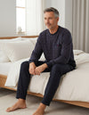 Paul Hopkins Heren Pyjama - Lange Mouwen - Donker Blauw