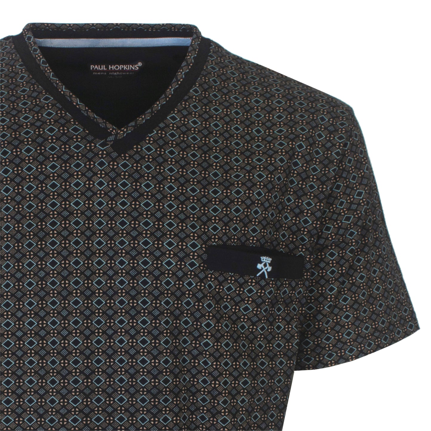 Paul Hopkins Heren Shortama - Korte Mouw en Broek - Navy Blauw