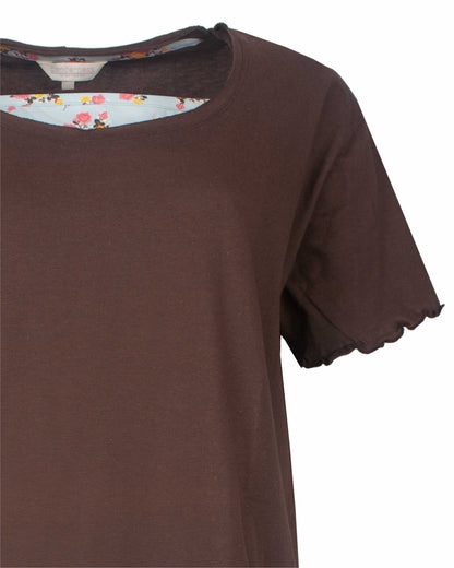 Tenderness Dames Shortama - Korte Mouwen - Bruin