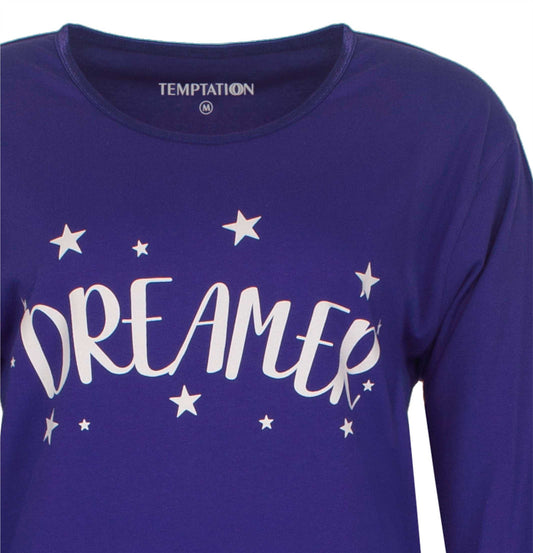 Temptation Dames Nachthemd - Bigshirt - Paars