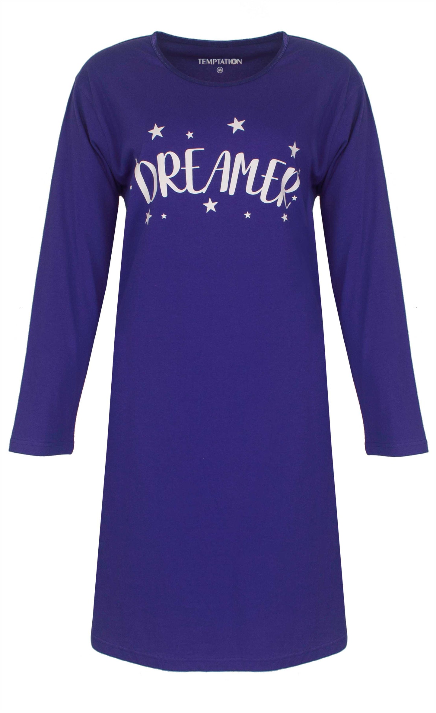 Temptation Dames Nachthemd - Bigshirt - Paars