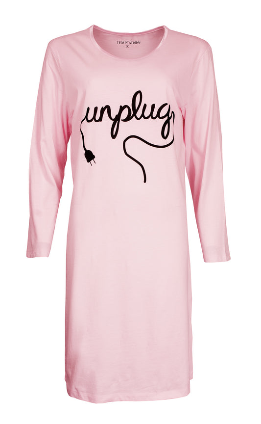 Temptation Dames Nachthemd - Bigshirt - Roze