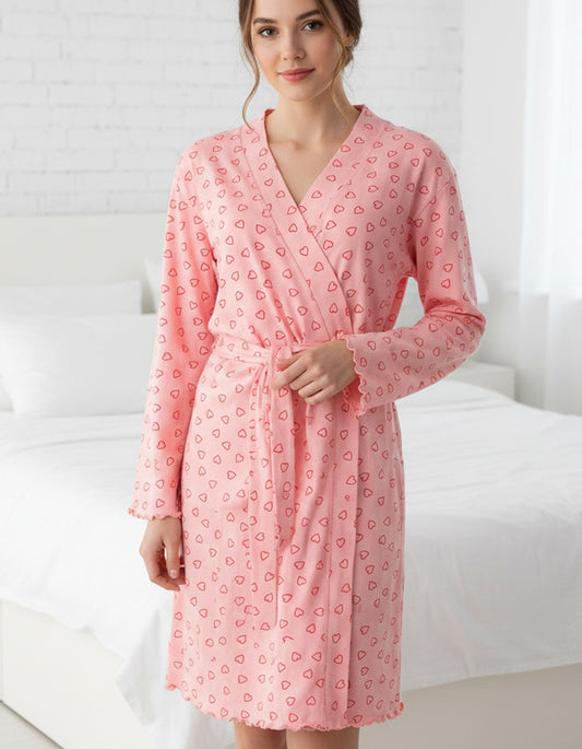 Tenderness Dames Badjas  - 100% Katoen - Roze