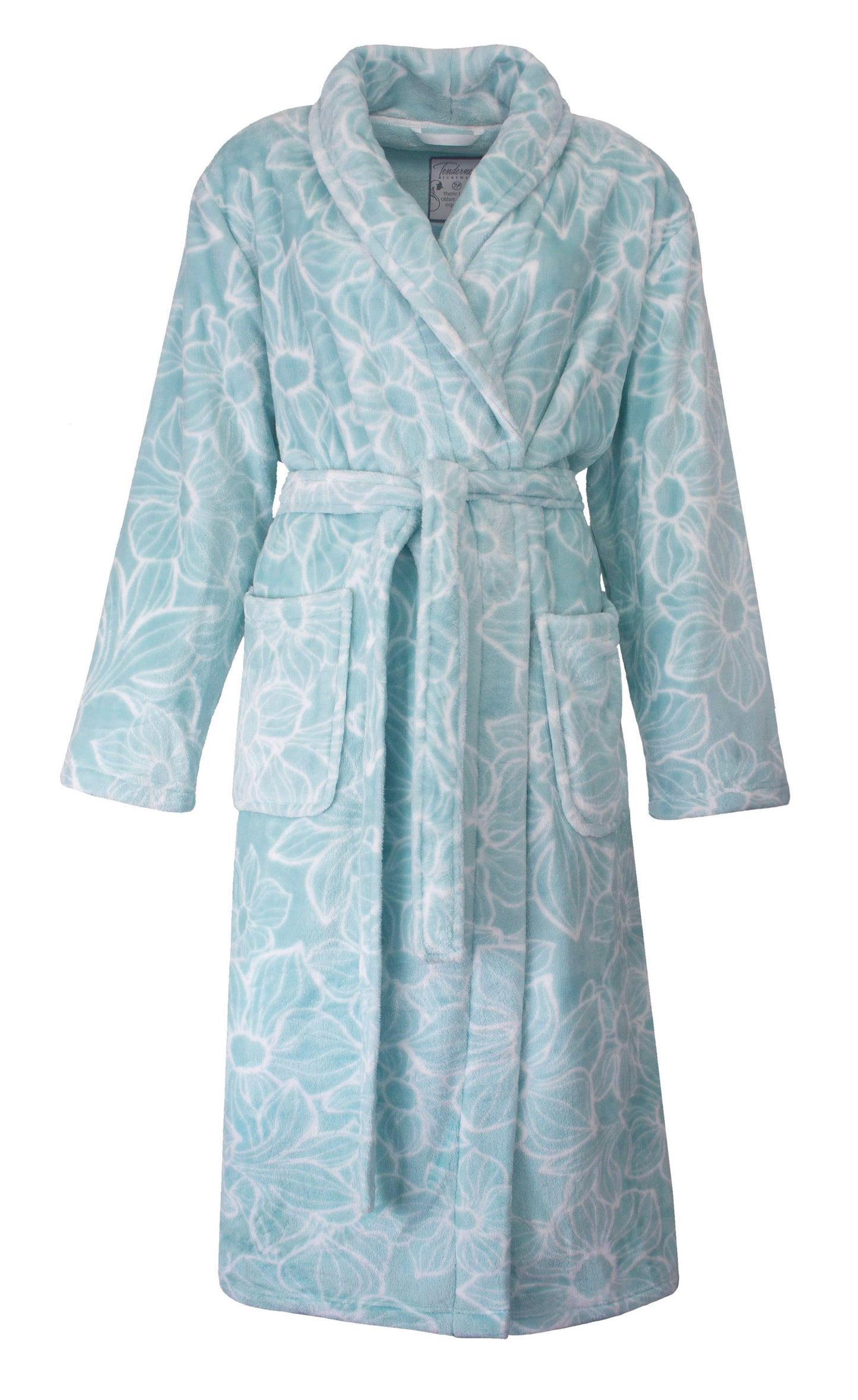 Tenderness Dames Badjas - Fleece - Aqua