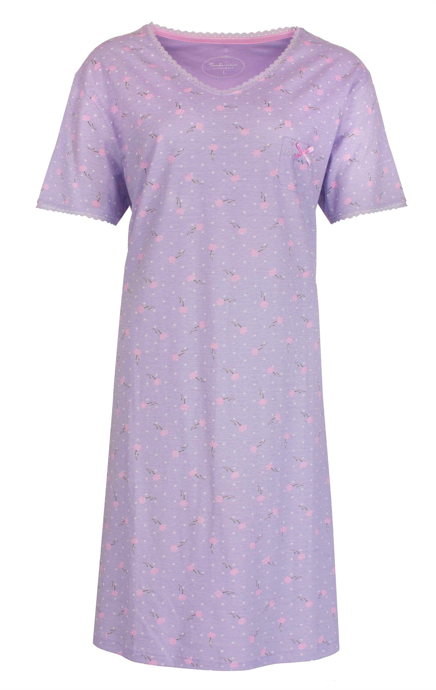 Tenderness Dames Nachthemd - Slaapkleed - Lavendel Lila