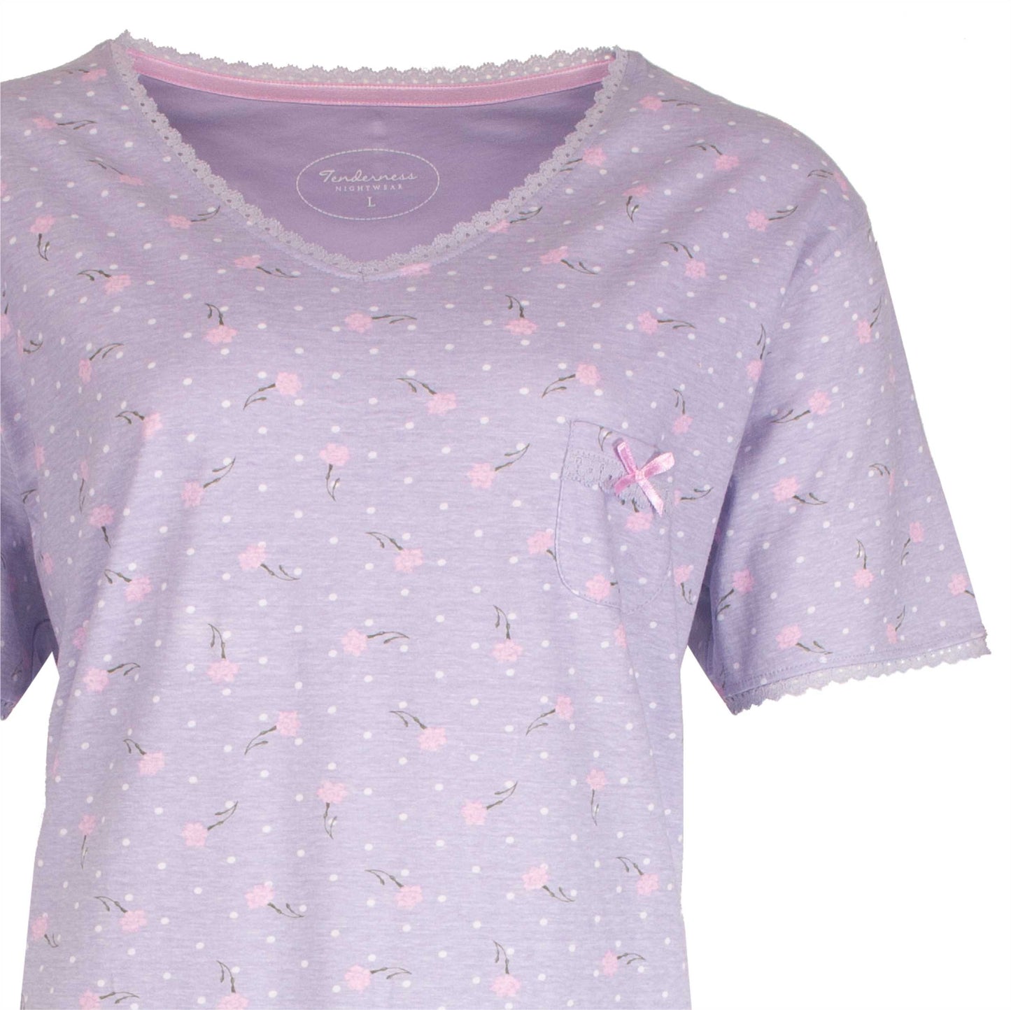 Tenderness Dames Nachthemd - Slaapkleed - Lavendel Lila