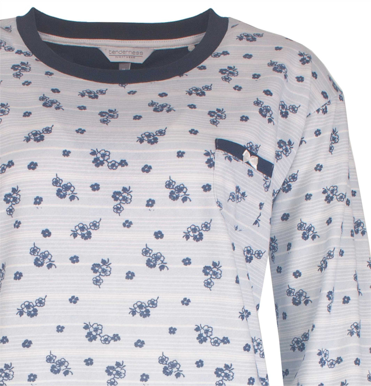 Tenderness Dames Pyjama - Fleece - Bloemen - Licht Blauw