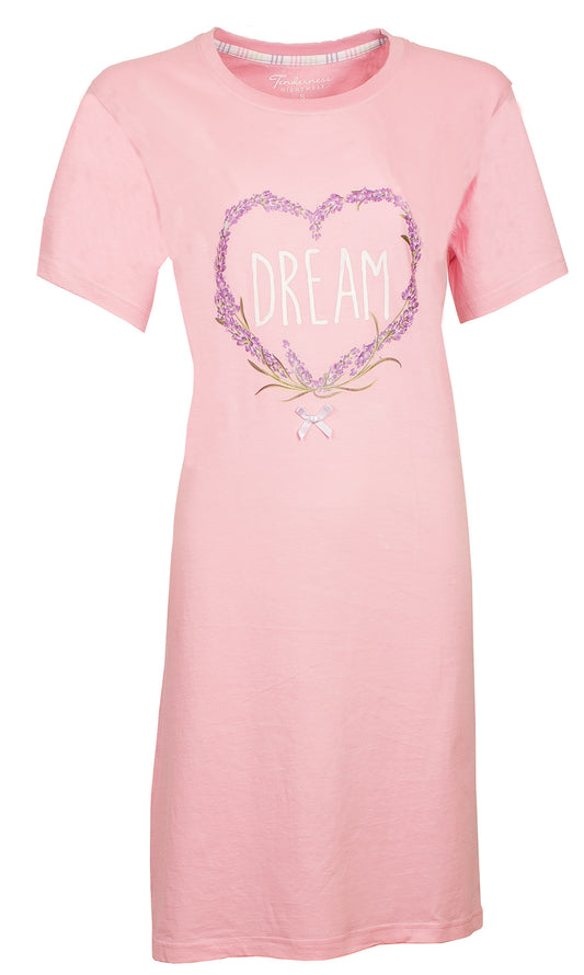Tenderness Dames Nachthemd - Katoen - Roze