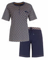Medaillon Dames Shortama - Slaapset - 100% Katoen - Blauw