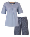 Medaillon Dames Shortama - Pyjama Set - Korte Mouwen - Grijs