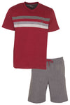 MEQ Heren Shortama - Pyjama Set - V Hals - Grijs