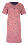 Irresistible Dames Nachthemd - Geprint dessin - Knoopjes - Blauw