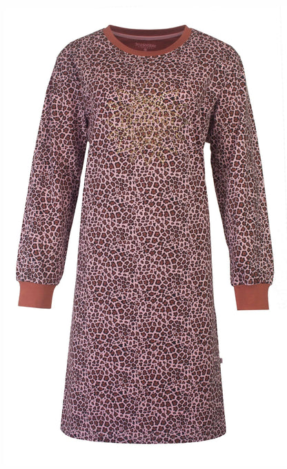 Irresistible Dames Nachthemd - Katoen - Panter Print - Roze
