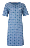 Irresistible Dames Nachthemd - Reliëf print - Ocean Blue