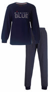 Irresistible Dames Pyjama - Lange Mouwen - Navy Blauw