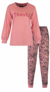 Irresistible Dames Pyjama - Katoen - Zebra Print - Rose