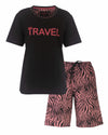 Irresistible Dames Shortama - Katoen - Zebra print - Zwart