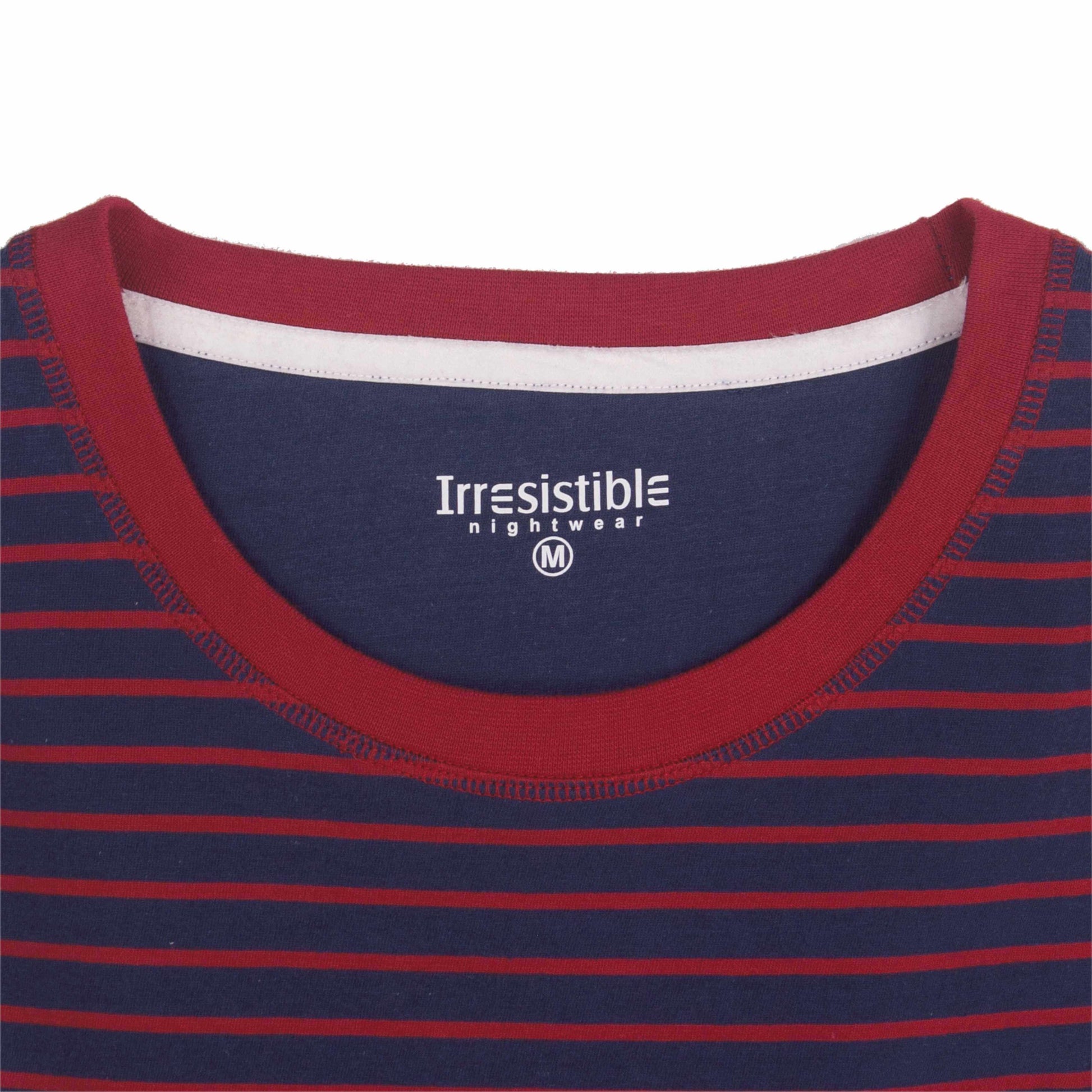  Irresistible dames Nachthemd - lange Mouwen - Streep Blauw Rood - afbeelding 4