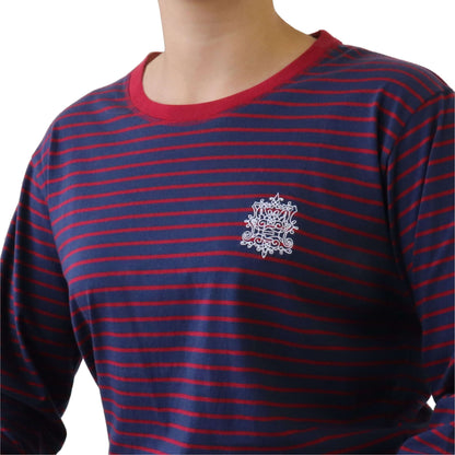  Irresistible dames Nachthemd - lange Mouwen - Streep Blauw Rood - afbeelding 7