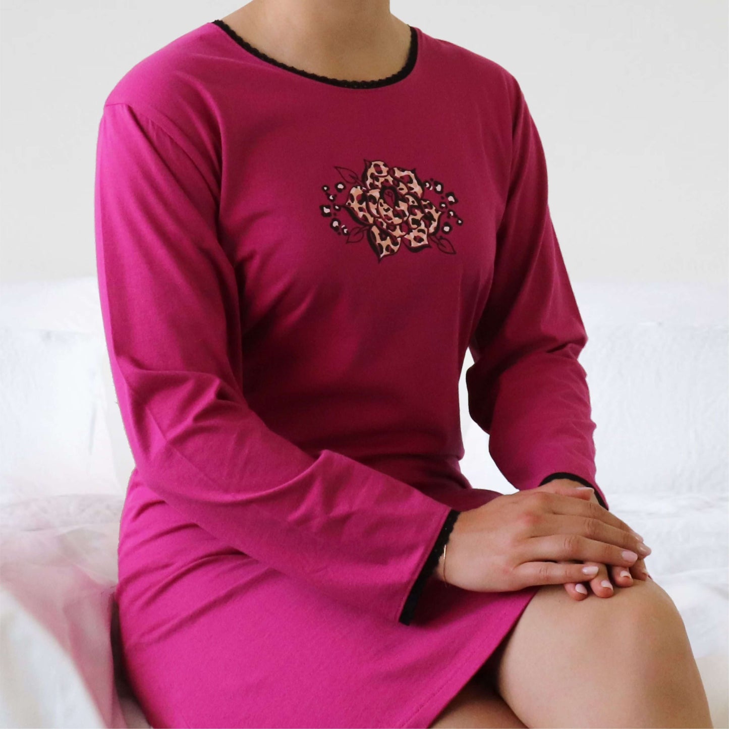 Irresistible Dames Nachthemd - Lange Mouwen -  Pink - afbeelding 5