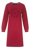 Irresistible Dames Nachthemd - Lange Mouwen - Ronde hals - Rood
