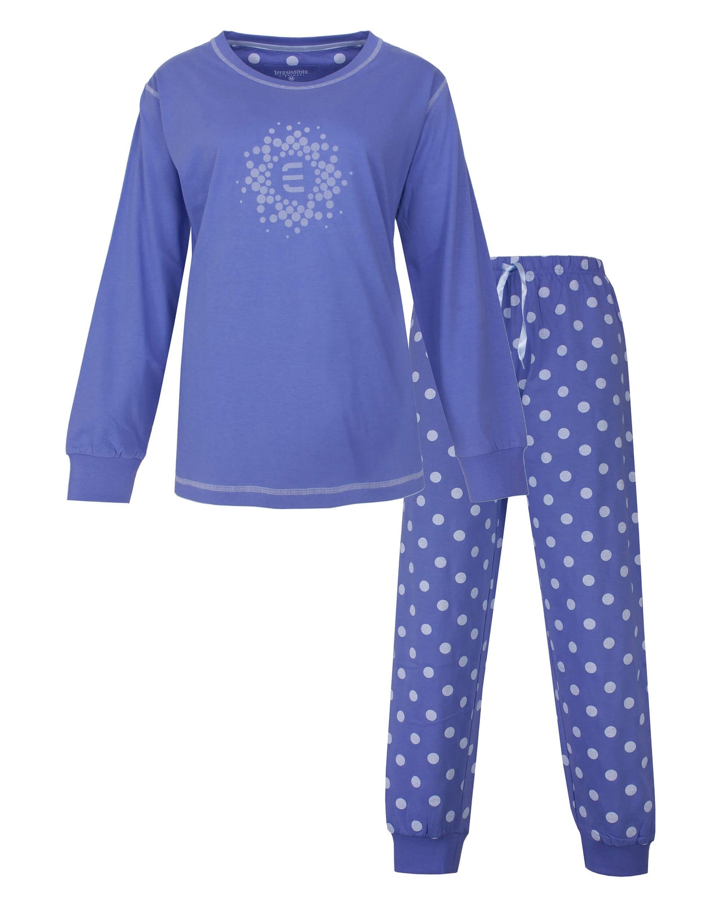  Irresistible Dames Pyjama - Lange Mouwen - Blauw - vooraanzicht