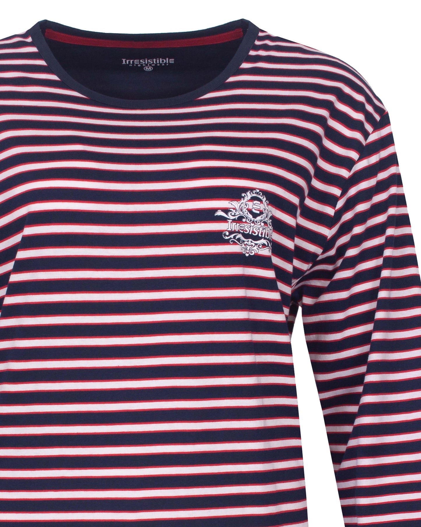  Irresistible Dames Pyjama - Lange Mouwen -  Donker Blauw - detail