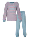Irresistible Dames Pyjama - Gestreept - Lange Mouwen - Licht Blauw