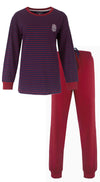 Irresistible Dames Pyjama - Lange Mouwen - Gestreept - Blauw/Rood
