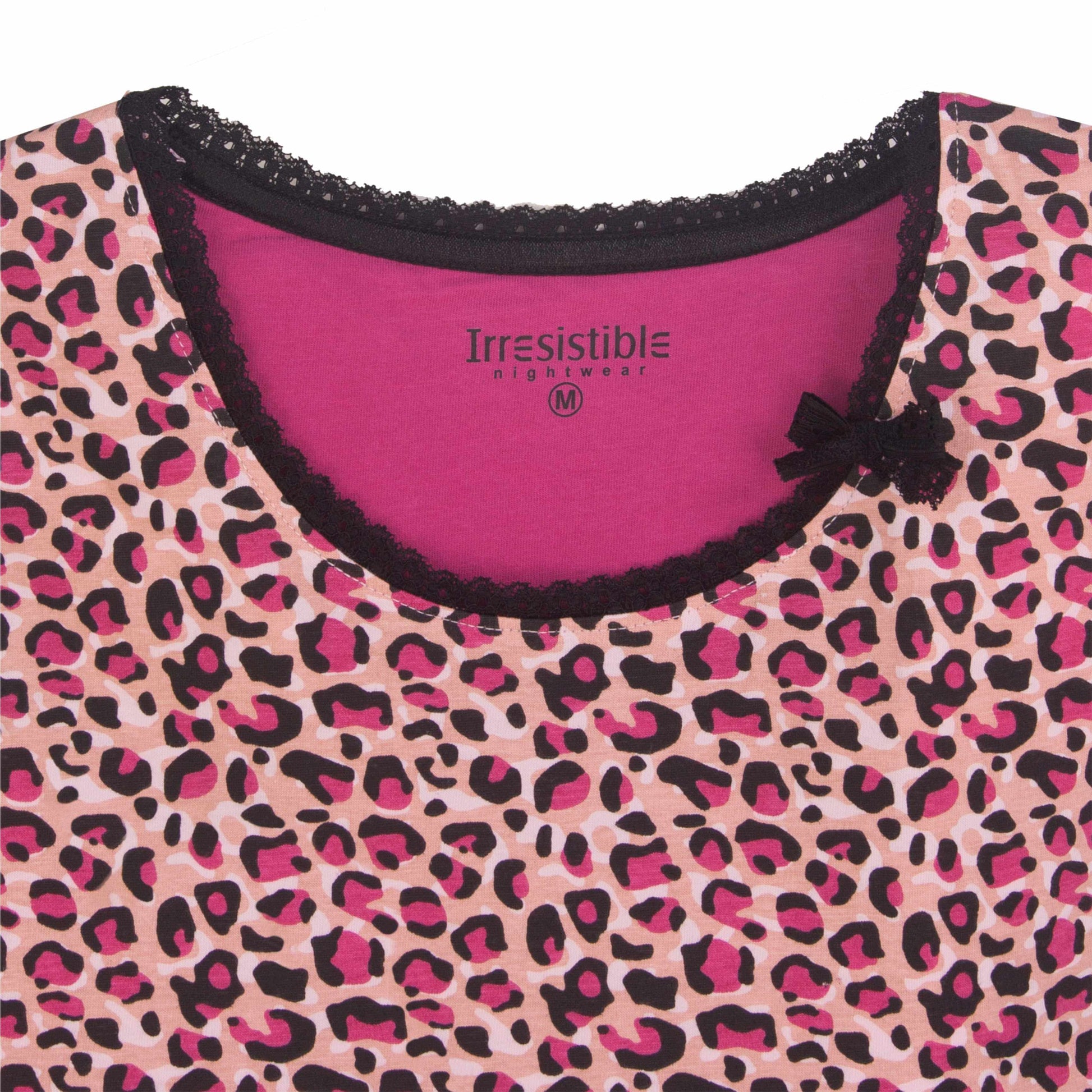 Irresistible Dames Pyjama - Lange Mouwen - Top met panterprint - Katoen - Pink Panterprint - afbeelding 4