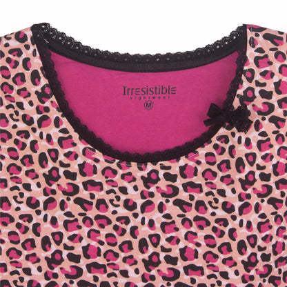 Irresistible Dames Pyjama - Lange Mouwen - Top met panterprint - Katoen - Pink Panterprint - afbeelding 4