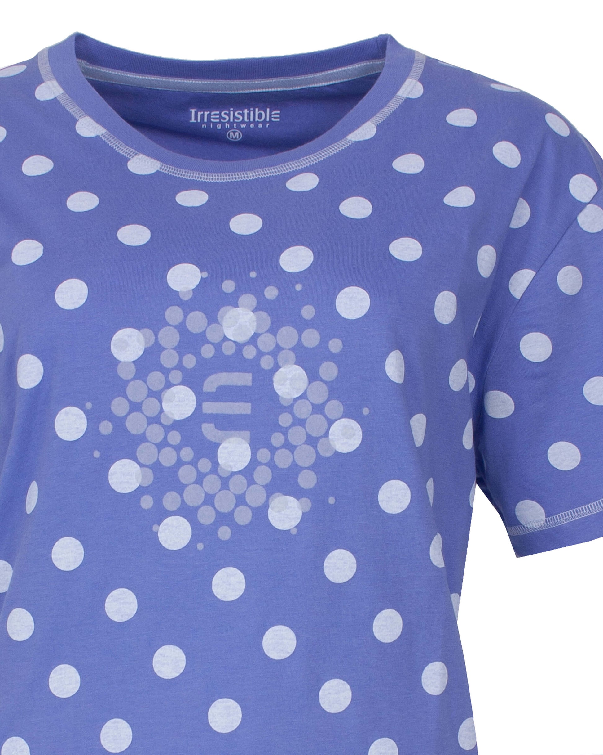 Irresistible Dames  Shortama - Korte Mouwen - Blauw - detail