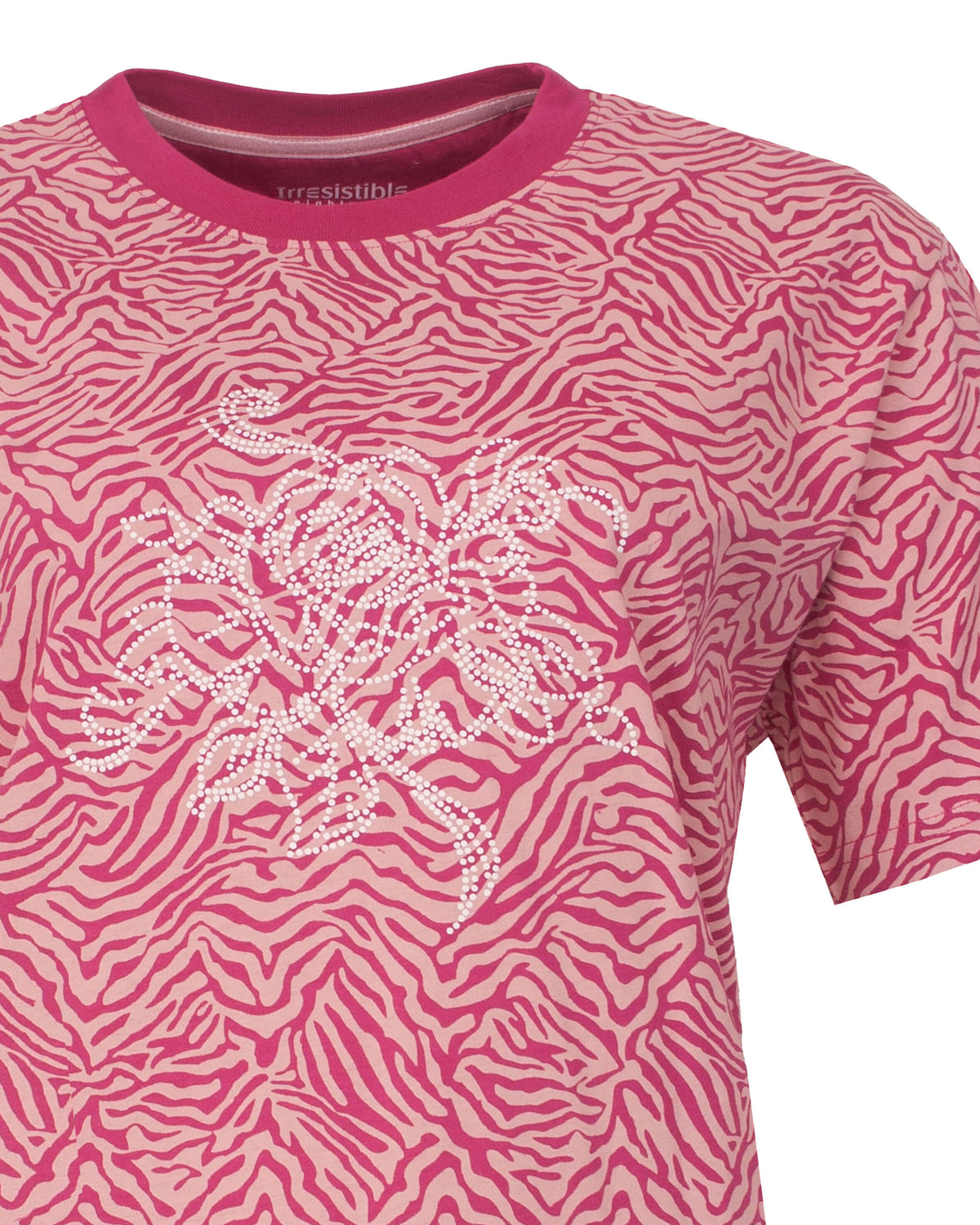 Irresistible Dames  Shortama - Korte Mouwen - Fuchsia - detail