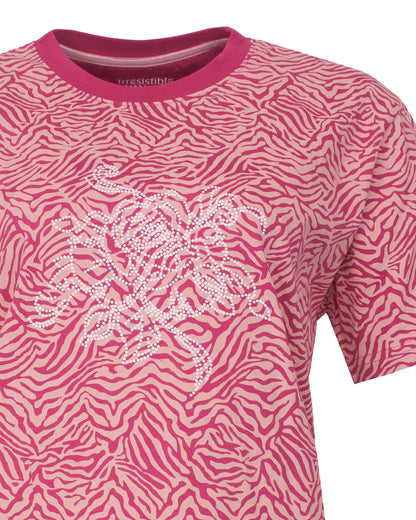 Irresistible Dames  Shortama - Korte Mouwen - Fuchsia - detail