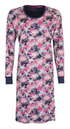 Medaillon Dames Nachthemd - 100% Katoen - Blauw/Roze