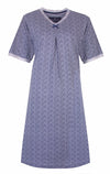 Medaillon Dames Nachthemd - Slaapkleedje - Lavendel Blauw