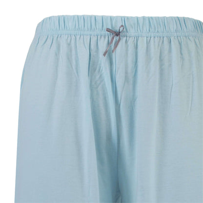 Lichtblauwe pyjamabroek met elastische tailleband en een strikje, gemaakt van zacht gekamde katoen.