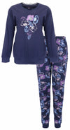 Medaillon Dames Pyjama - Bloemenprint - Blauw