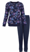 Medaillon Dames Pyjama - 100% Katoen - Peacoat Blauw